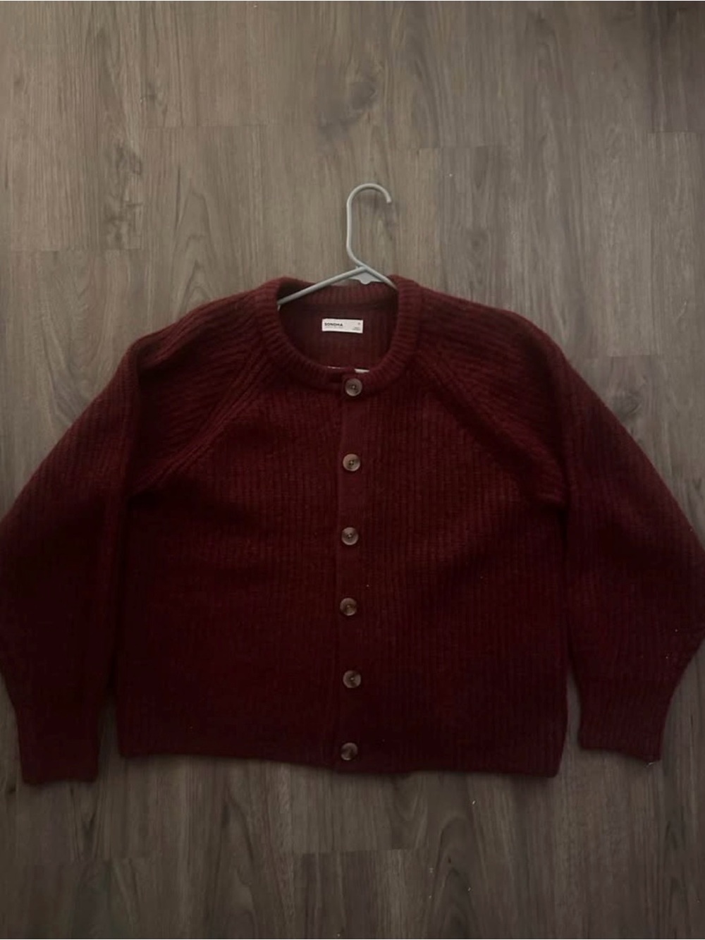 Never Worn Sonoma Cozy Button-Up Cardigan in Maroon